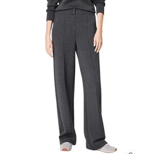 Spanx AirEssentials Wide Leg Pants Charcoal Heather Grey Pintuck Seam Size Large